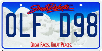 SD license plate 0LFD98