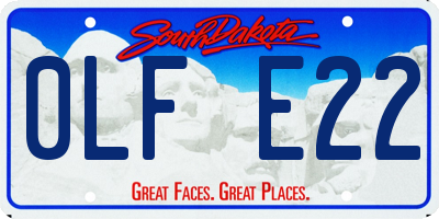 SD license plate 0LFE22