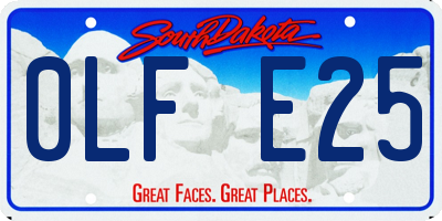 SD license plate 0LFE25