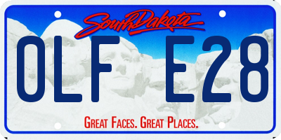 SD license plate 0LFE28