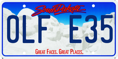 SD license plate 0LFE35