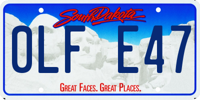 SD license plate 0LFE47