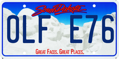 SD license plate 0LFE76