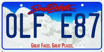 SD license plate 0LFE87