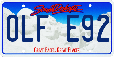 SD license plate 0LFE92