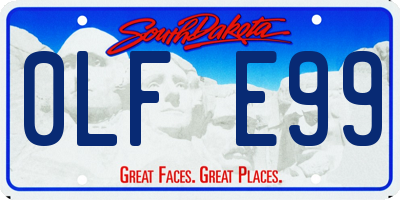 SD license plate 0LFE99