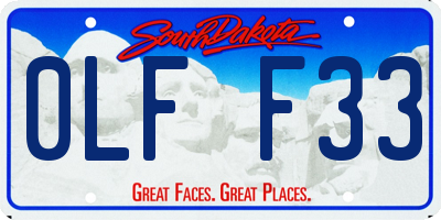 SD license plate 0LFF33