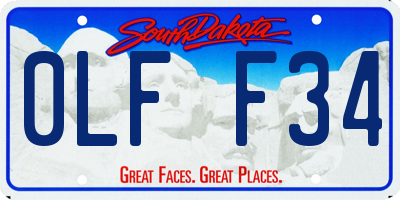 SD license plate 0LFF34