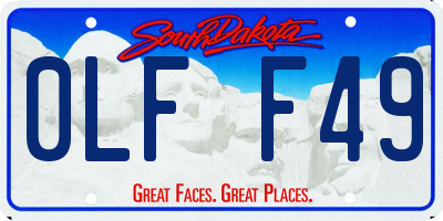 SD license plate 0LFF49