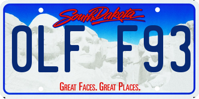 SD license plate 0LFF93