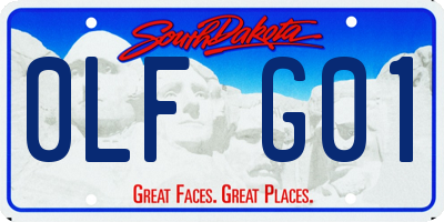 SD license plate 0LFG01