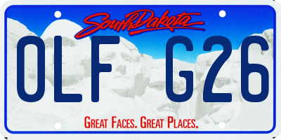 SD license plate 0LFG26