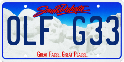 SD license plate 0LFG33