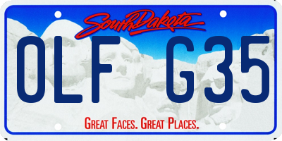 SD license plate 0LFG35