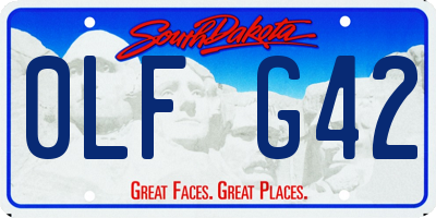 SD license plate 0LFG42