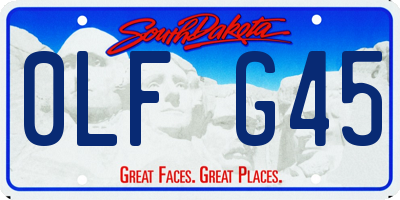 SD license plate 0LFG45