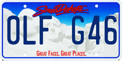 SD license plate 0LFG46