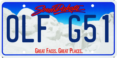 SD license plate 0LFG51