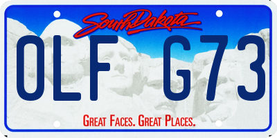 SD license plate 0LFG73