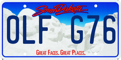 SD license plate 0LFG76