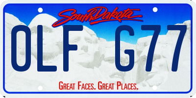 SD license plate 0LFG77