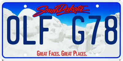 SD license plate 0LFG78