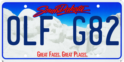 SD license plate 0LFG82