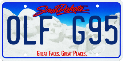 SD license plate 0LFG95