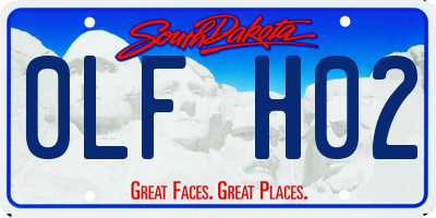 SD license plate 0LFH02