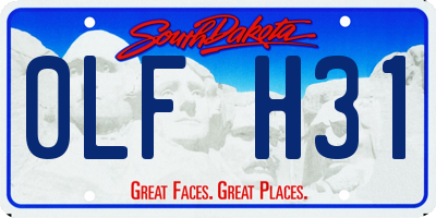 SD license plate 0LFH31
