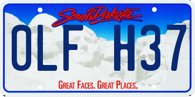 SD license plate 0LFH37