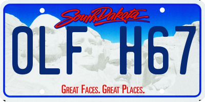 SD license plate 0LFH67