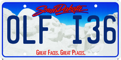 SD license plate 0LFI36