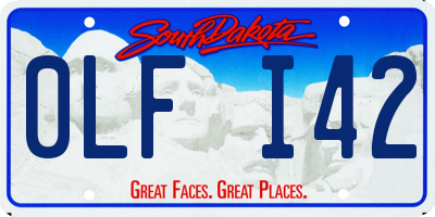 SD license plate 0LFI42