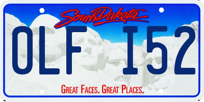 SD license plate 0LFI52