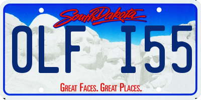 SD license plate 0LFI55