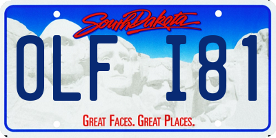 SD license plate 0LFI81