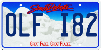 SD license plate 0LFI82