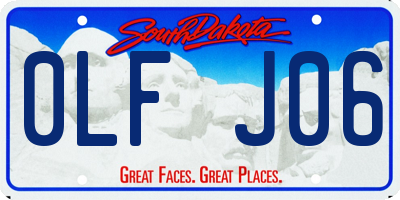 SD license plate 0LFJ06