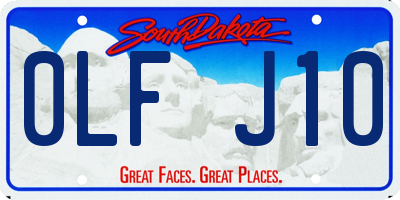 SD license plate 0LFJ10