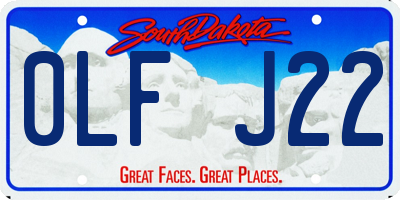 SD license plate 0LFJ22