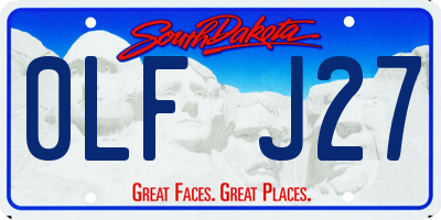 SD license plate 0LFJ27