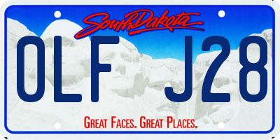 SD license plate 0LFJ28