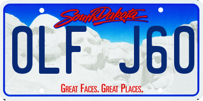 SD license plate 0LFJ60