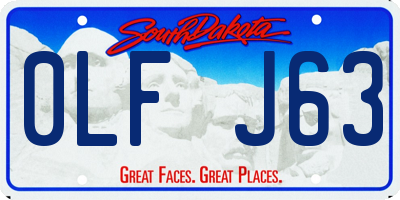 SD license plate 0LFJ63