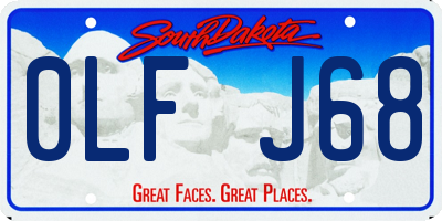 SD license plate 0LFJ68