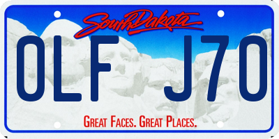 SD license plate 0LFJ70