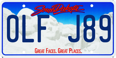 SD license plate 0LFJ89