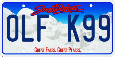 SD license plate 0LFK99