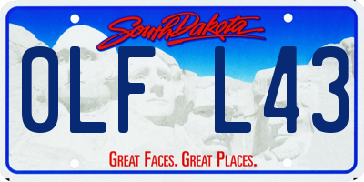 SD license plate 0LFL43